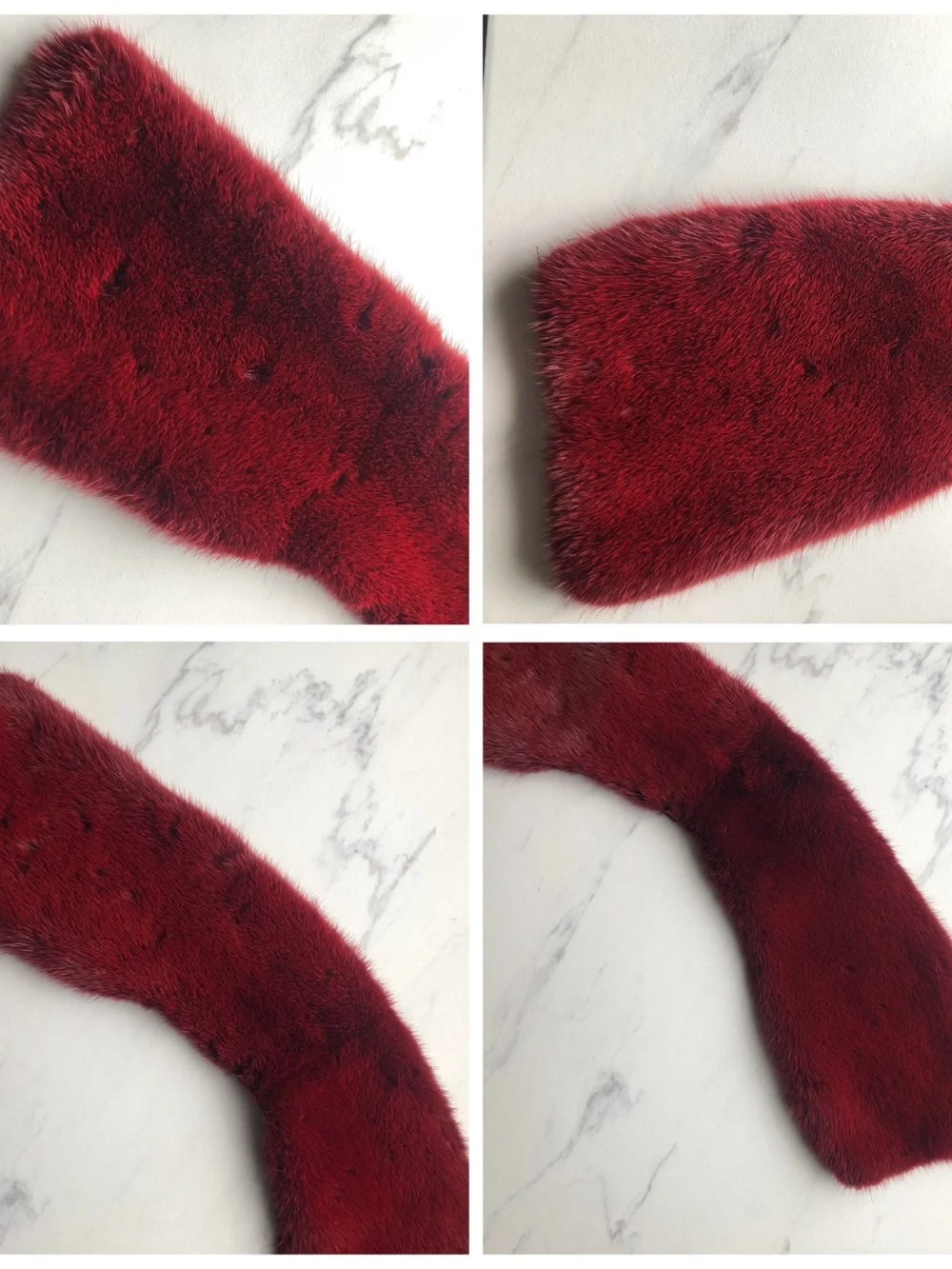 Stizzoli Rabbit Fur Neck Scarf Warmer Red Vintage Rare Made in Italy Luxury